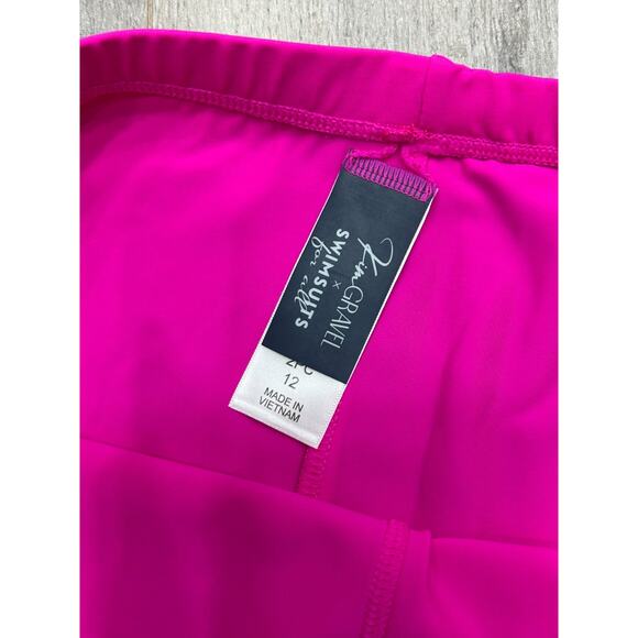 Kim Gravel x Swimsuit For All Womens Pink Floral Padded Tankini Shorts Size 12 - Picture 4 of 9